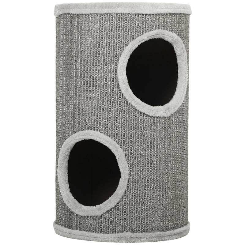 Tour à griffer pour chat, polyester, gris clair 35 x 35 x 60 cm - PANGIVO - Image 1