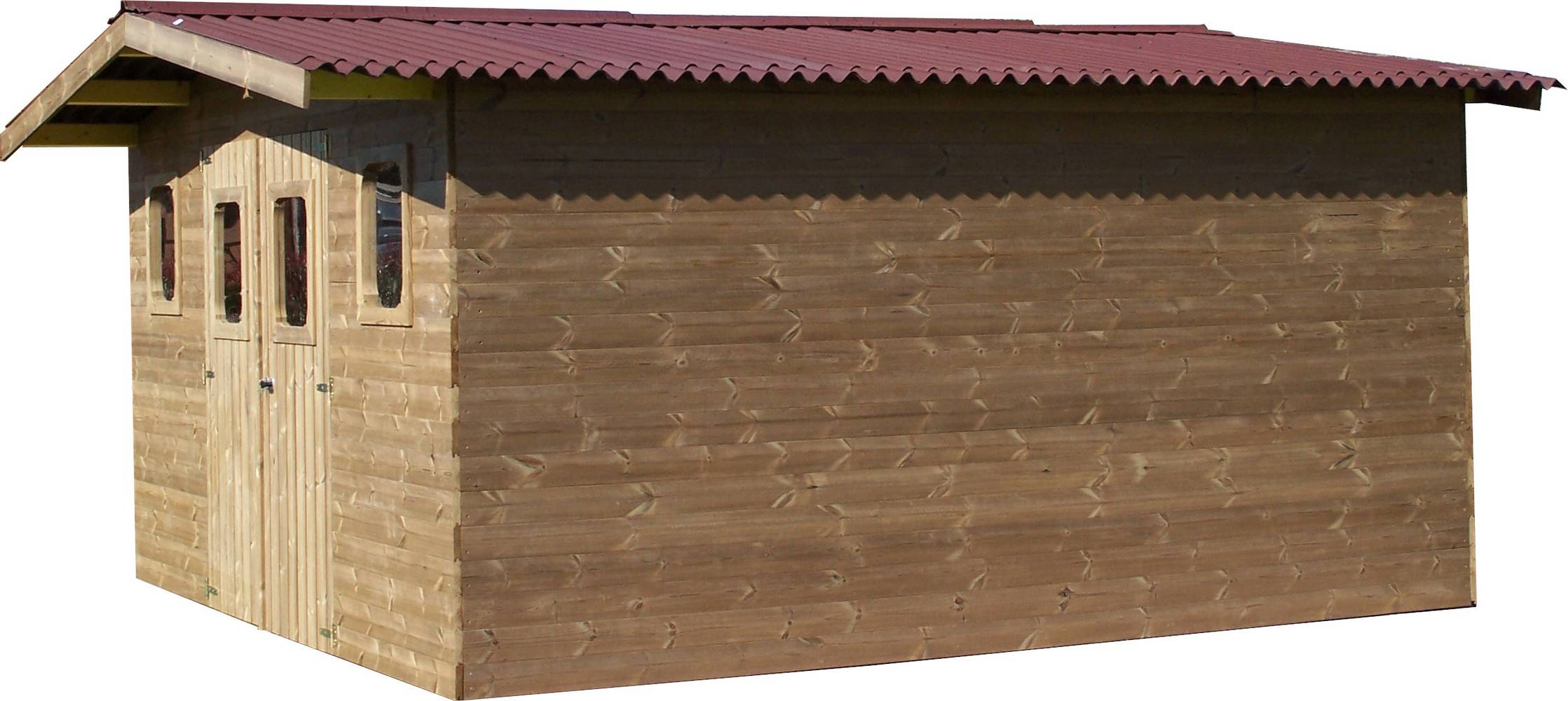 Habrita - Abri THERMABRI madriers sans plancher, toit double pente 24,33 m² Habrita - Image 1