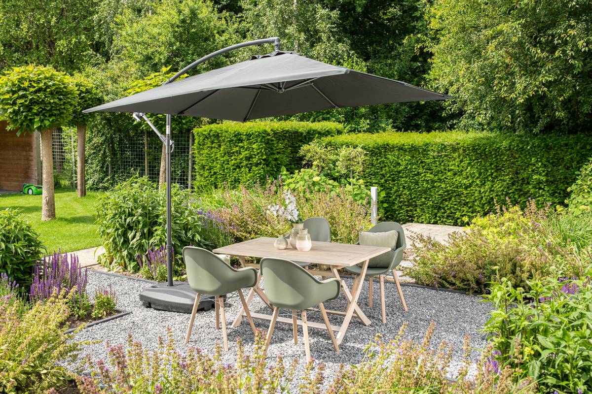 Garden Impressions - Parasol Corfu - 250 x 250 - gris foncé - Garden Impressions - Imagen 4