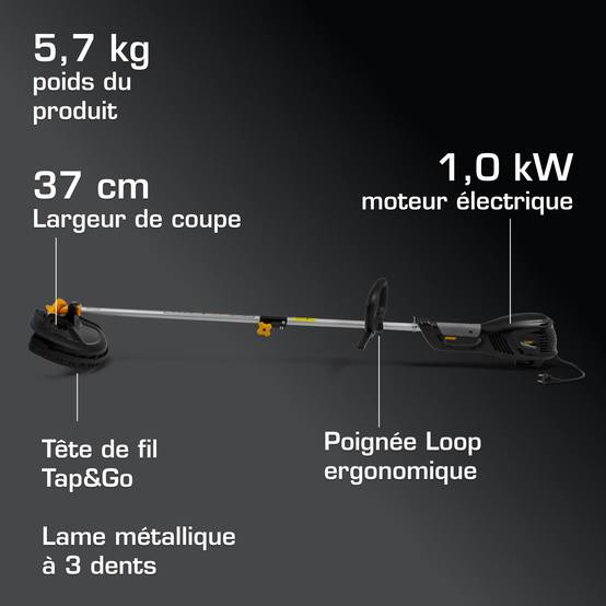 Alpina - Débroussailleuse électrique ABR 1.0 EJ, 1000W, largeur 37cm - Alpina - Image 6