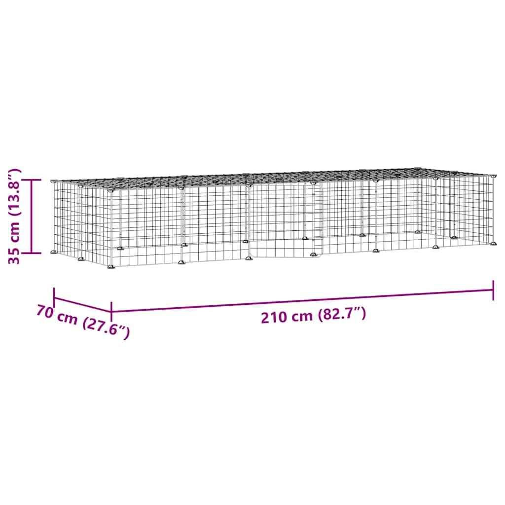 Vidaxl - Cage animaux de compagnie à 28 panneaux et porte Noir 210x70x35 cm vidaXL 3114056 - Imagen 2