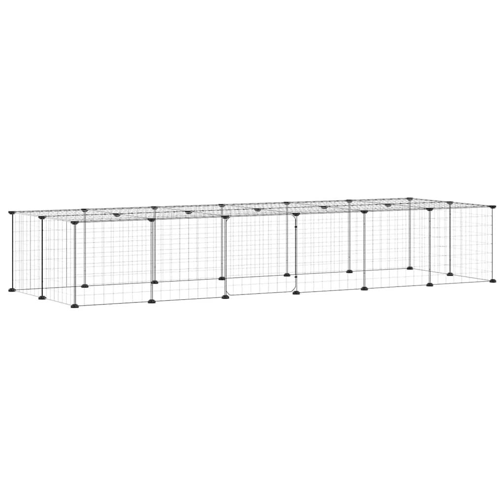 Vidaxl - Cage animaux de compagnie à 28 panneaux et porte Noir 210x70x35 cm vidaXL 3114056 - Imagen 4