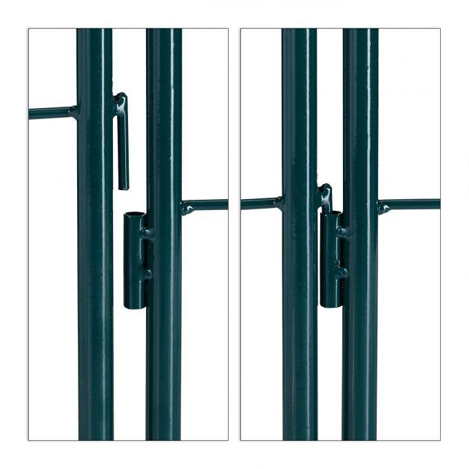 Helloshop26 - Treillis clôture plante grimpante arche jardin fer set de 2 vert - Imagen 3