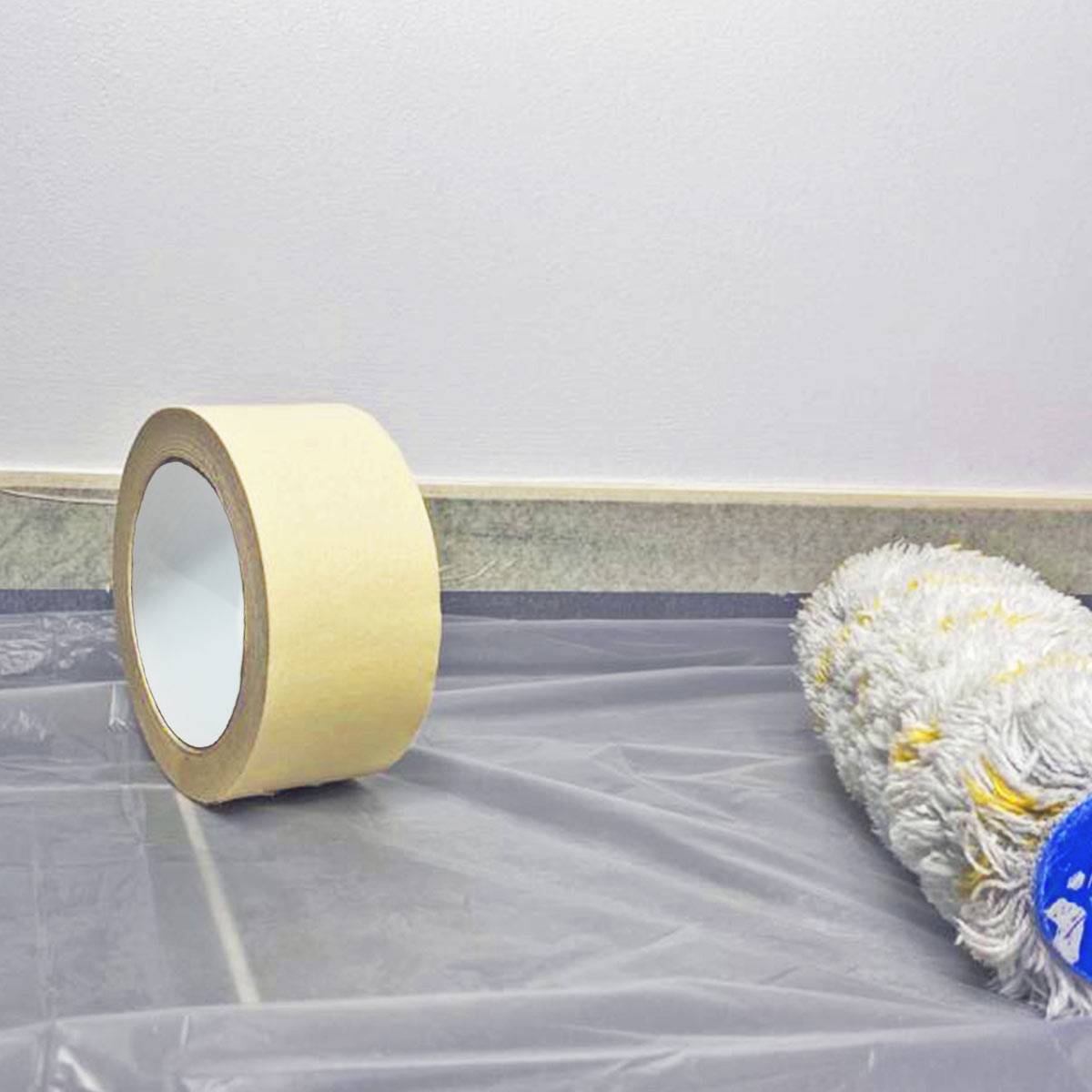 Lot de 108 Rubans de masquage 50 mm x 50 m jusqu'à 80° - Adhésif de masquage jaune pour la peinture TECPLAST - Imagen 2