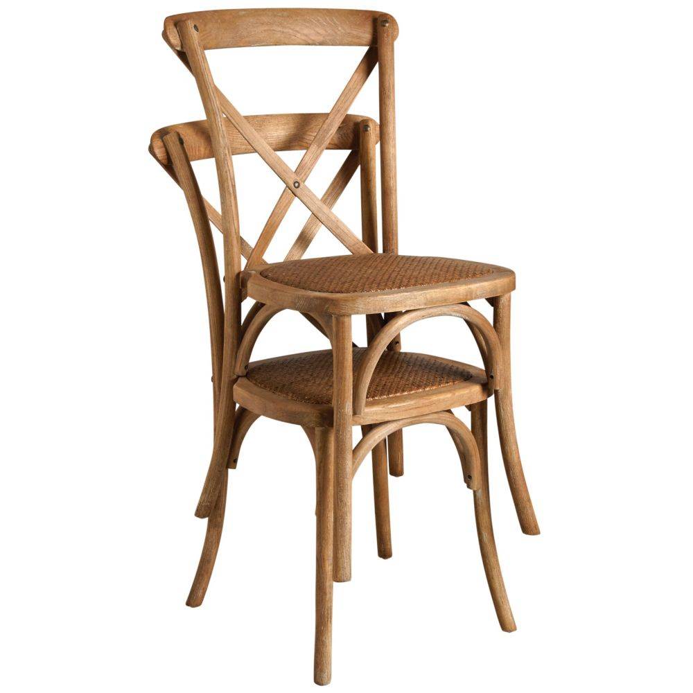Aubry Gaspard - Chaise bistro en orme empilable Lot de 4 Aubry Gaspard - Imagen 2