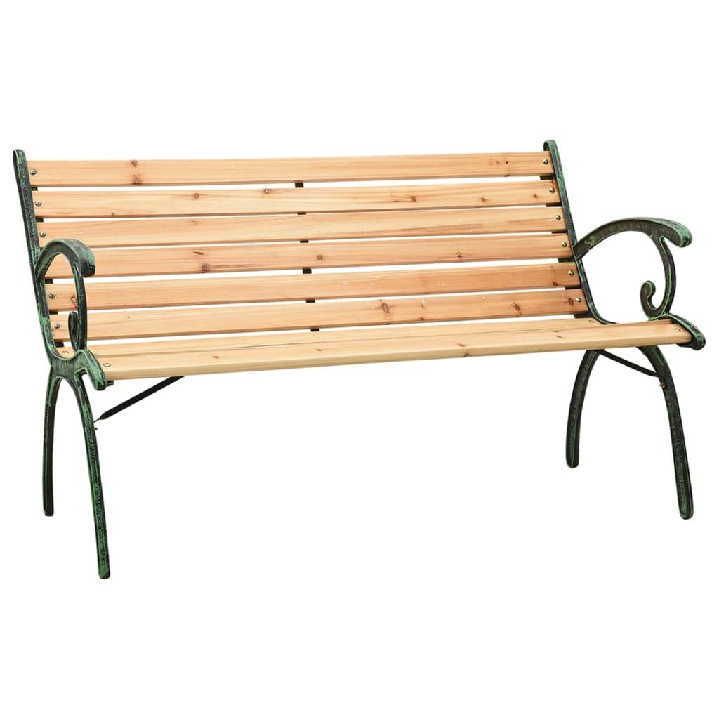 Helloshop26 - Banc de jardin meuble de patio d'extérieur terrasse 116 cm fonte et bois massif de sapin - Imagen 1