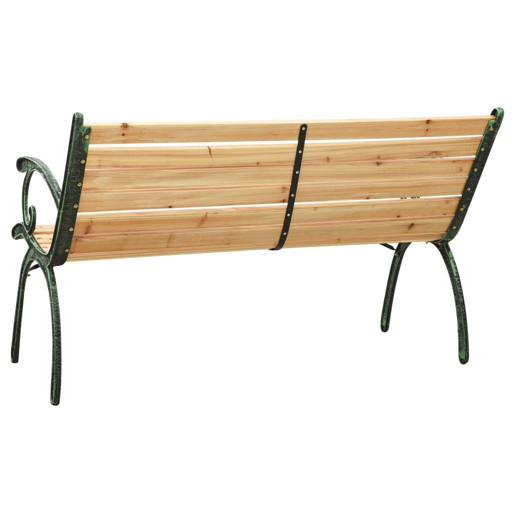 Helloshop26 - Banc de jardin meuble de patio d'extérieur terrasse 116 cm fonte et bois massif de sapin - Imagen 4