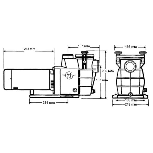 Hayward - Pompe de filtration Hayward Max Flo (Maxflo) - - Type 0,75 cv - Triphasé - 0,63 kW - 11 m3/h - Imagen 3