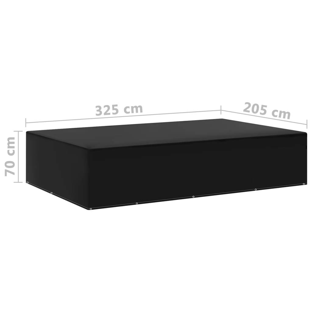 Lot de 2 Housses Salon de Jardin PE Protection Imperméable Anti-UV pour Extérieur Noir 325x205x70 cm – ComfortXL Outdoor Living - Image 6