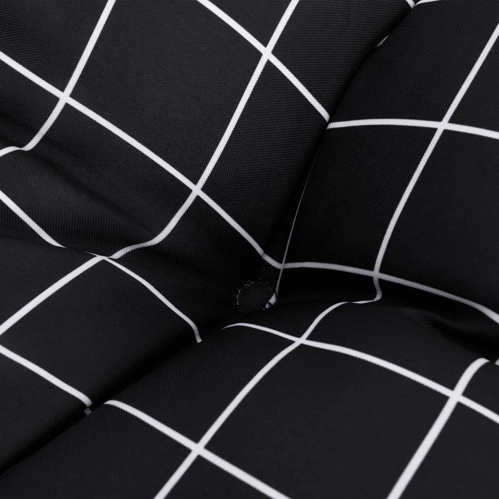 Coussins de chaise à dossier bas polyester noir à carreaux 100 x 50 x 7 cm, poids:9.2kg - PANGIVO - Image 8