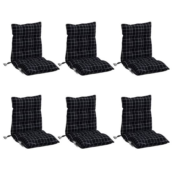 Coussins de chaise à dossier bas polyester noir à carreaux 100 x 50 x 7 cm, poids:9.2kg - PANGIVO - Image 3