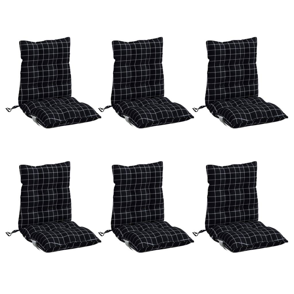Coussins de chaise à dossier bas polyester noir à carreaux 100 x 50 x 7 cm, poids:9.2kg - PANGIVO - Image 3