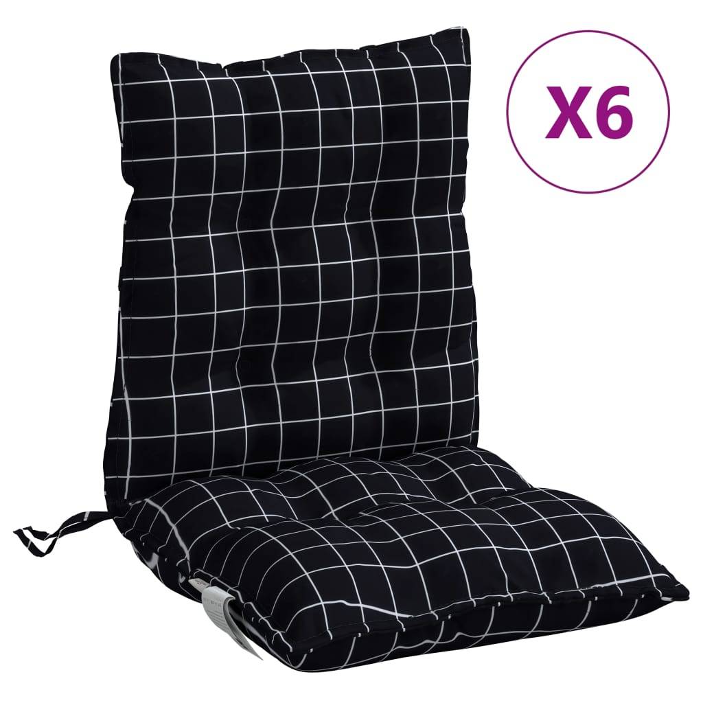 Coussins de chaise à dossier bas polyester noir à carreaux 100 x 50 x 7 cm, poids:9.2kg - PANGIVO - Image 2