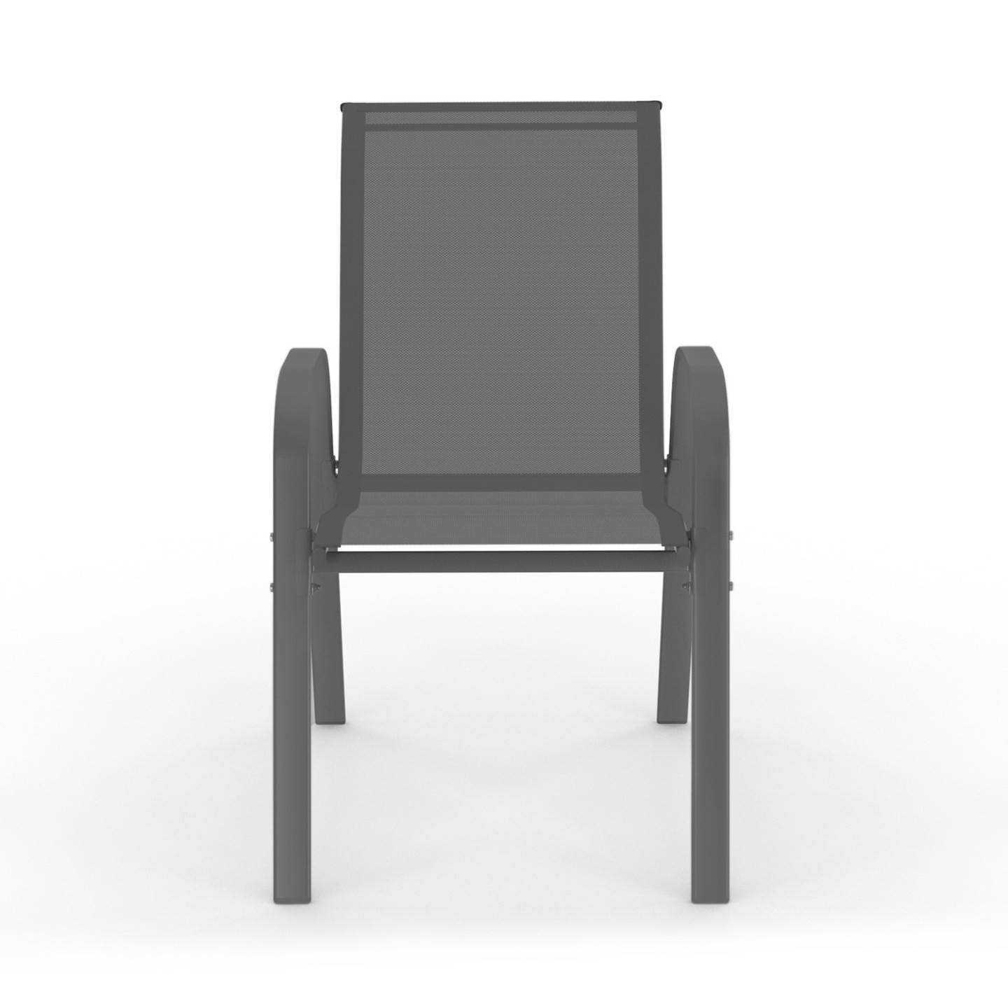 Lot de 6 chaises de jardin LYMA métal et textilène empilables gris noir et terracotta - Image 3