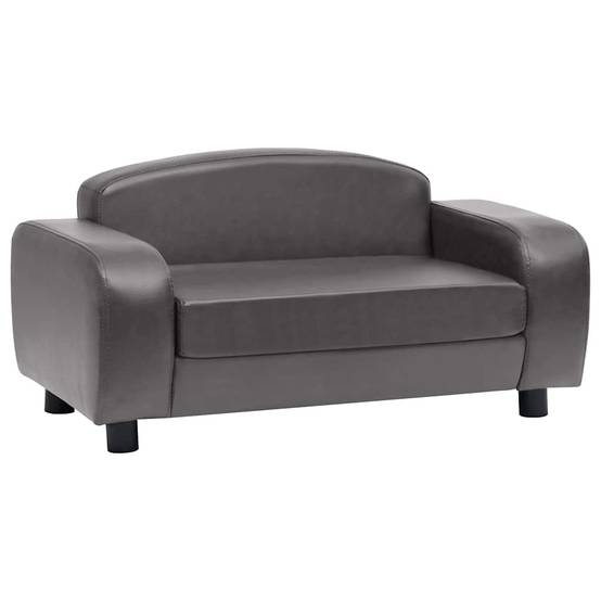 Canapé chien similicuir robuste et lavable pour intérieur Gris 80x50x40 cm – ComfortXL Pet Living - Image 2