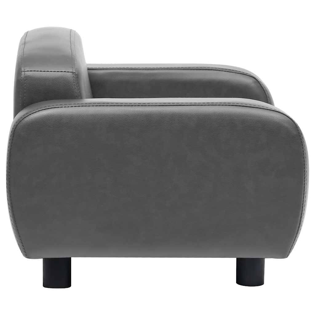Canapé chien similicuir robuste et lavable pour intérieur Gris 80x50x40 cm – ComfortXL Pet Living - Image 5