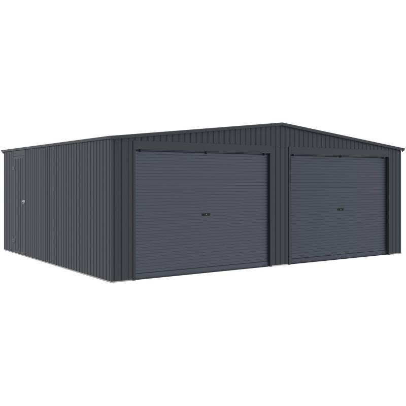 X-Metal - Garage double 32,67 m² acier galvanisé anthracite 2 portes enroulables X-Metal - Image 4