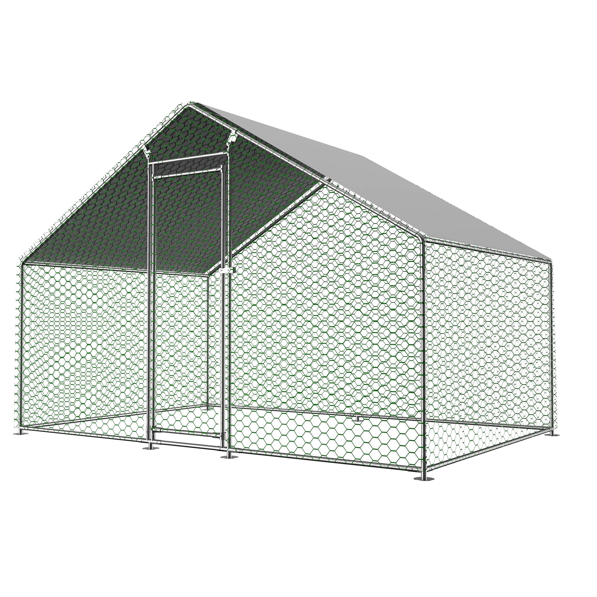 Enclos Poulailler Acier Galvanisé 6.06m² Poules Lapins Promenade Sécurisée 3x2x2m - ComfortXL Pet Living - Image 2
