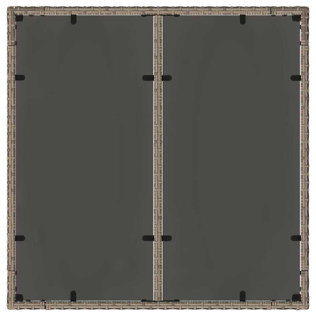PANGIVO - Table de jardin résine tressée gris verre trempé 90 x 90 x 75 cm, Poids :16.6kg - PANGIVO - Image 6