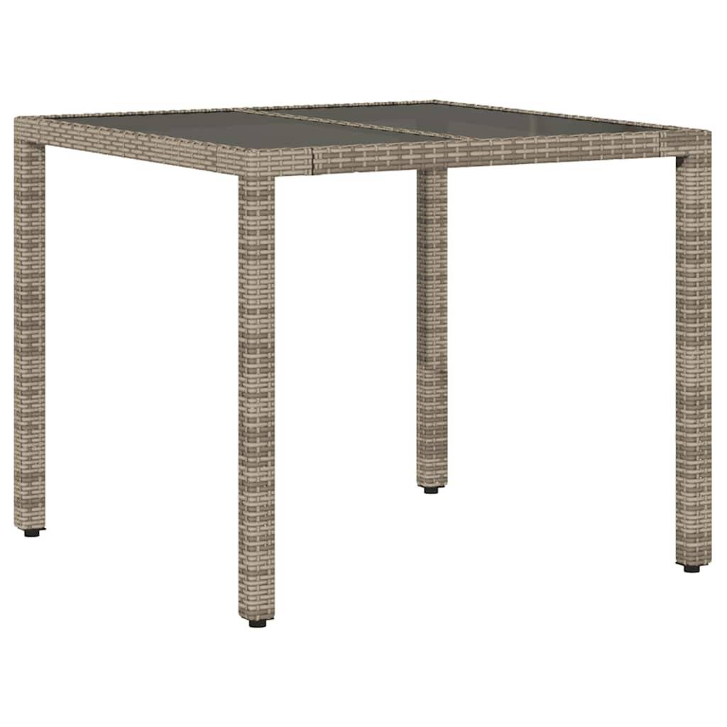 PANGIVO - Table de jardin résine tressée gris verre trempé 90 x 90 x 75 cm, Poids :16.6kg - PANGIVO - Image 2