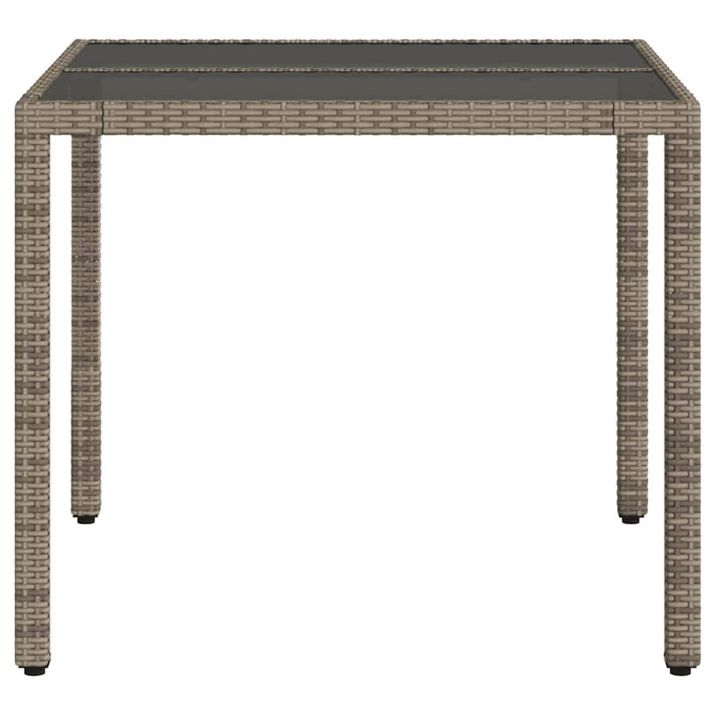 PANGIVO - Table de jardin résine tressée gris verre trempé 90 x 90 x 75 cm, Poids :16.6kg - PANGIVO - Image 5