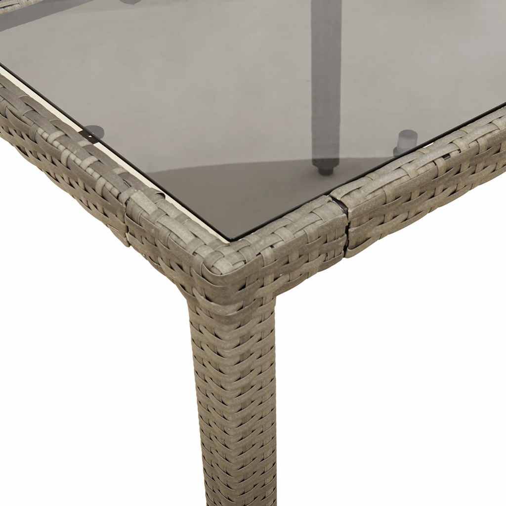 PANGIVO - Table de jardin résine tressée gris verre trempé 90 x 90 x 75 cm, Poids :16.6kg - PANGIVO - Image 7