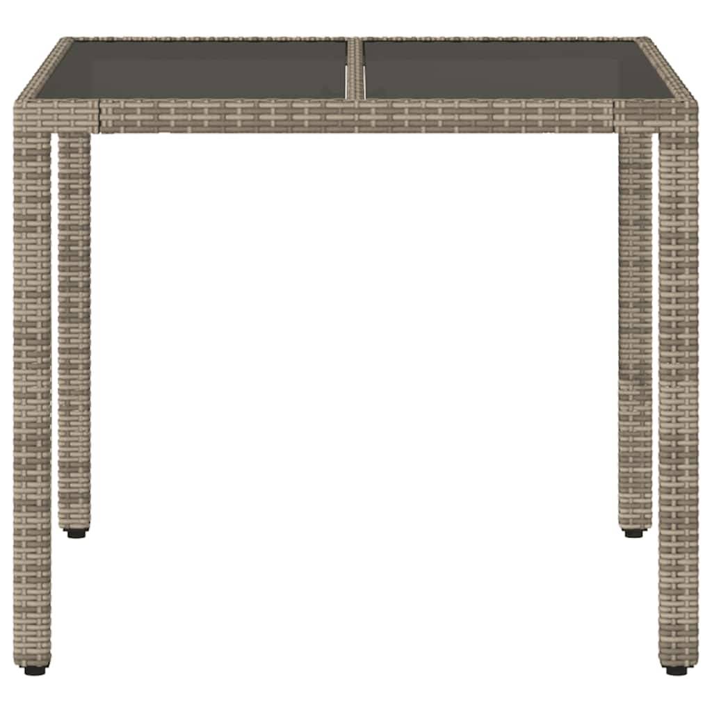 PANGIVO - Table de jardin résine tressée gris verre trempé 90 x 90 x 75 cm, Poids :16.6kg - PANGIVO - Image 4