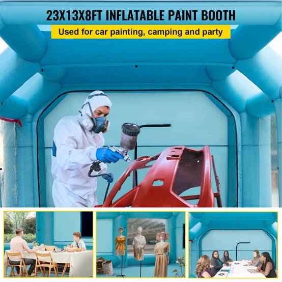 Vevor - VEVOR Cabine peinture gonflable 7x4x2.5m, Oxford, 2 souffleurs, filtration, station de travail automobile. - Image 2