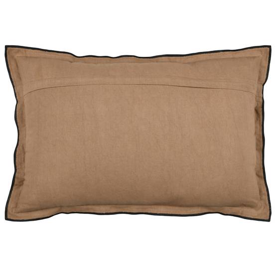 Lovely Casa - Coussin volant plat feston noir coton - LOVELY CASA - Coton - Marron Clair - Image 3