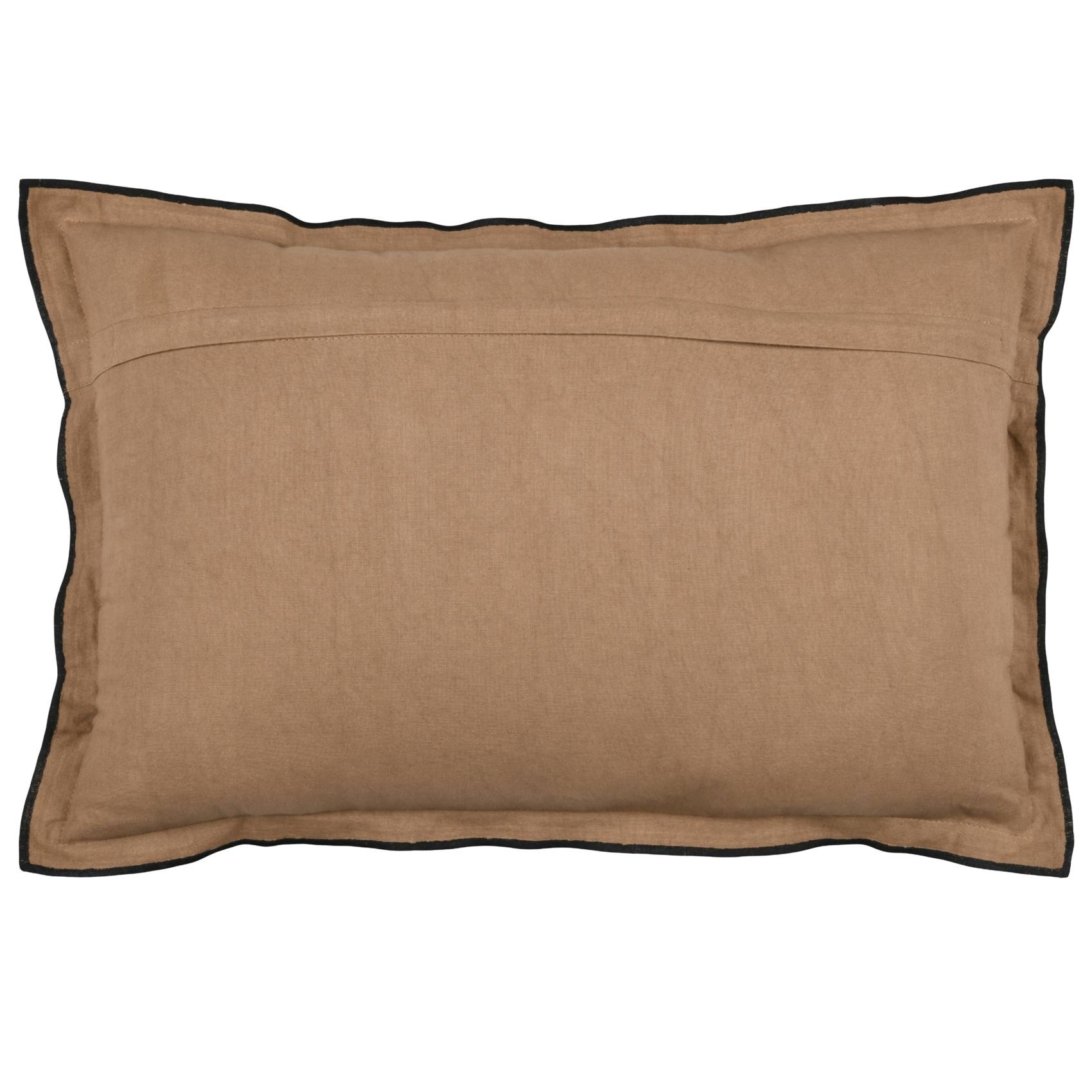 Lovely Casa - Coussin volant plat feston noir coton - LOVELY CASA - Coton - Marron Clair - Image 3