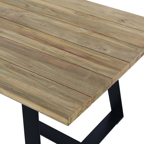 Table métal anthracite et teck recyclé 300 x 110 cm Orsay - Gecko Jardin - Imagen 4