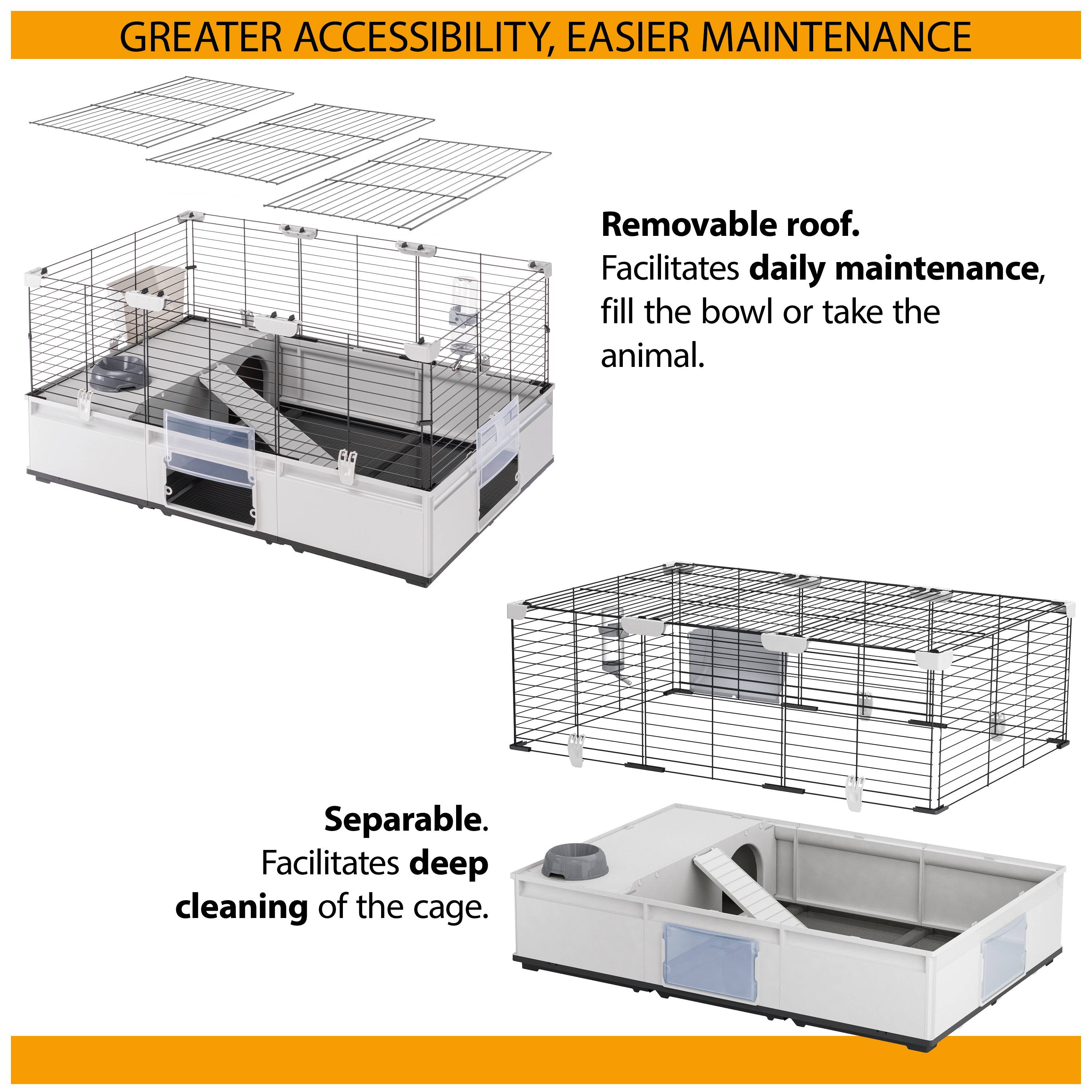Ferplast - Ferplast Cage pour lapins, Cage pour cochons d'Inde,cobayes, cage à lapin, MODULAR 2, Extensible, Cage à Lapin, Accessoires inclus, Facile à nettoyer, - Image 5