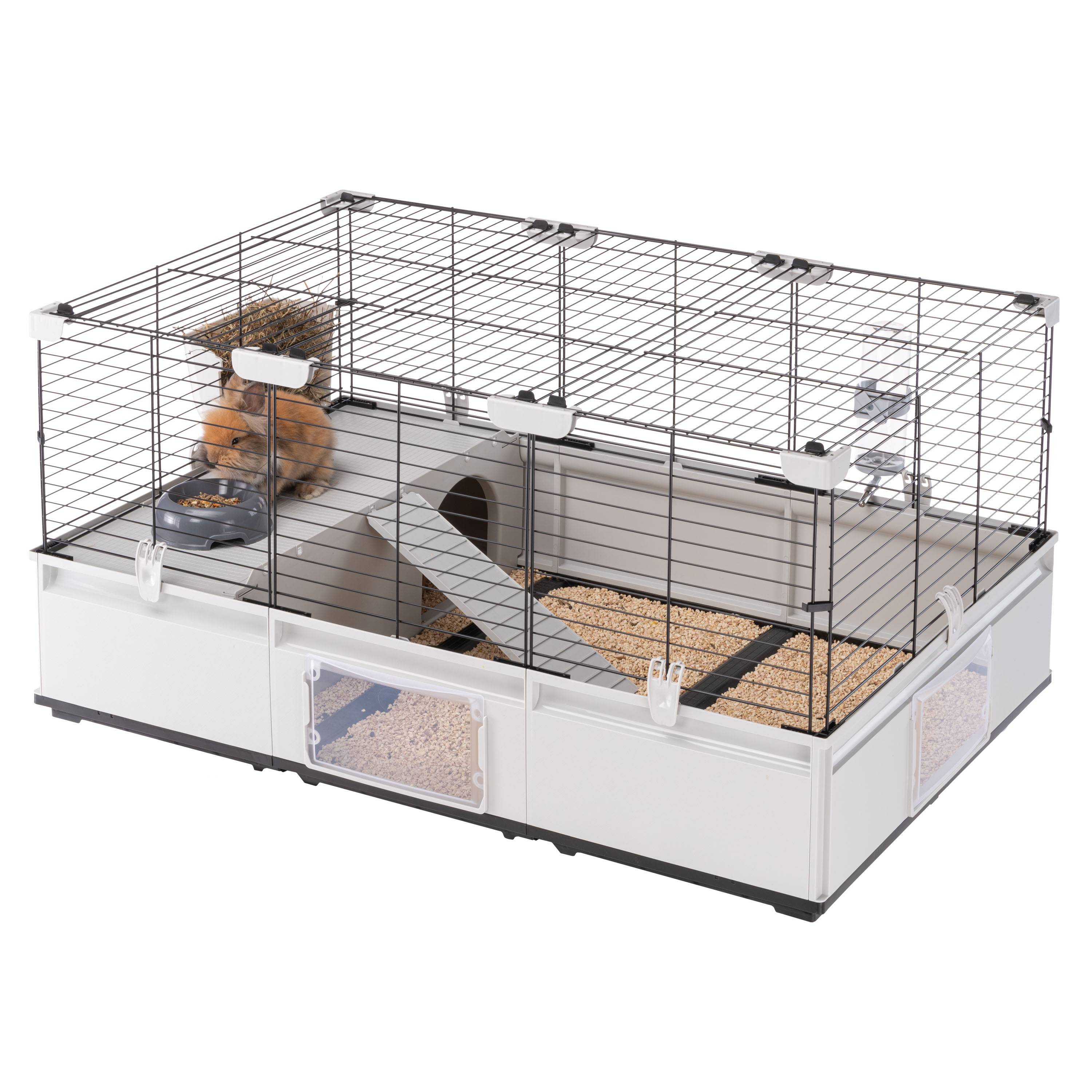 Ferplast - Ferplast Cage pour lapins, Cage pour cochons d'Inde,cobayes, cage à lapin, MODULAR 2, Extensible, Cage à Lapin, Accessoires inclus, Facile à nettoyer, - Image 7