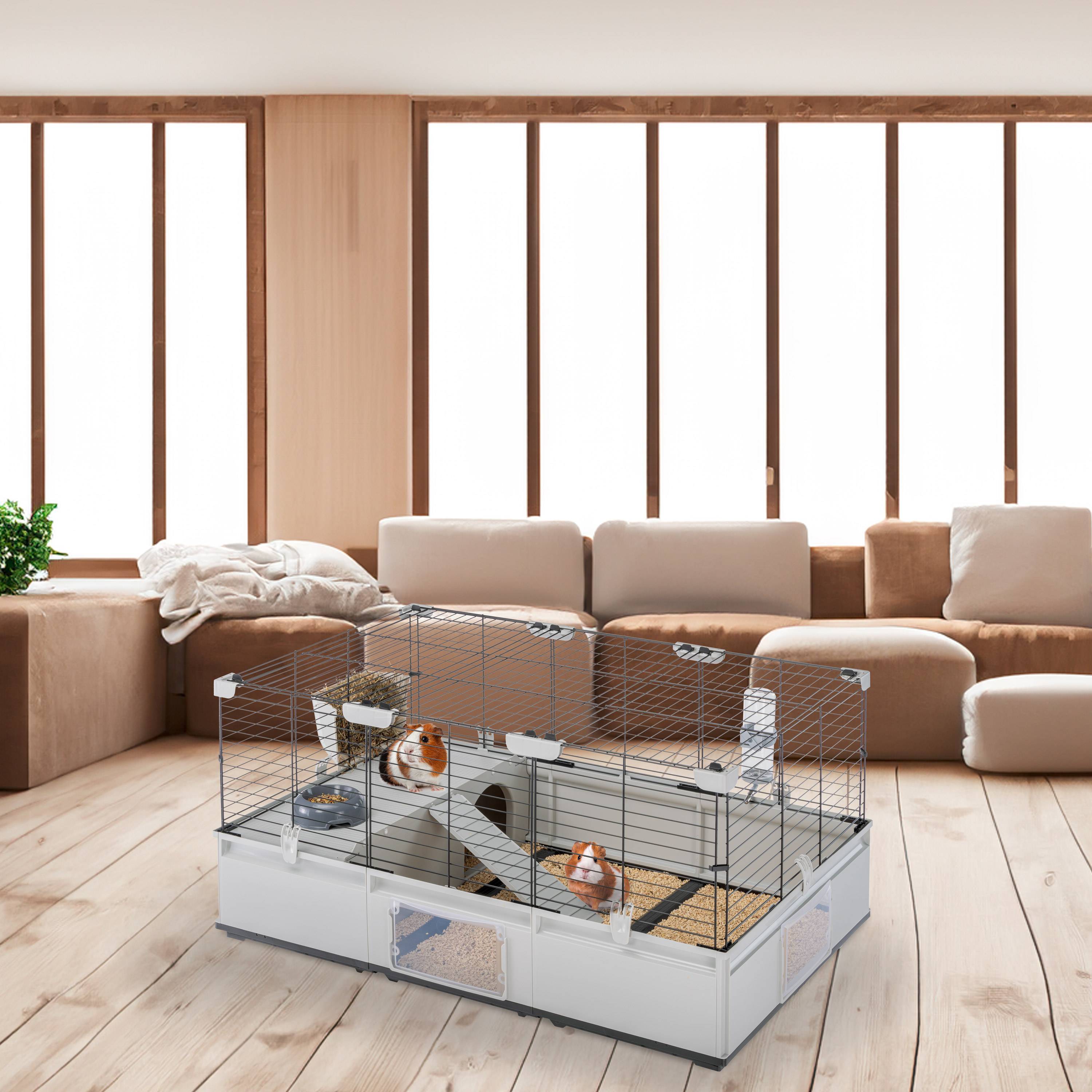 Ferplast - Ferplast Cage pour lapins, Cage pour cochons d'Inde,cobayes, cage à lapin, MODULAR 2, Extensible, Cage à Lapin, Accessoires inclus, Facile à nettoyer, - Image 3