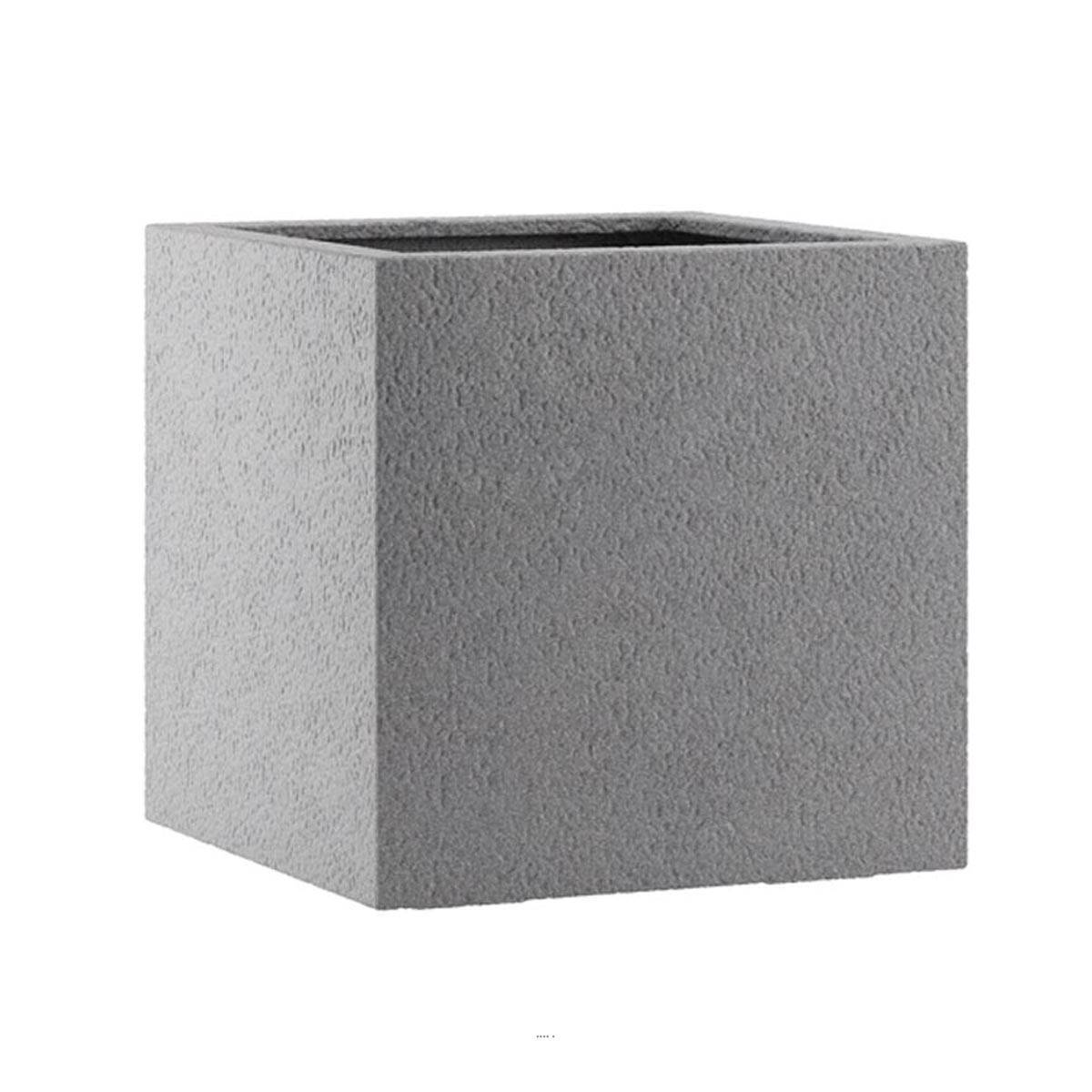 Artificielles - Bac fibres de verre et composite Ext. cube 57 cm 57 cm H 57 cm gris foncé - dimhaut: H 57 cm - couleur: Gris plomb-lead