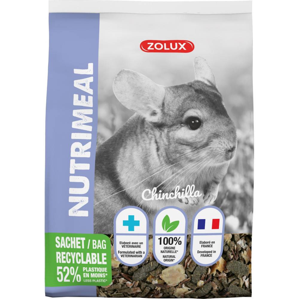Zolux - zolux - Aliment composé pour chinchilla, nutrimeal sachet 800g - Imagen 1