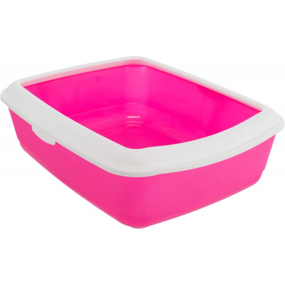 animallparadise - Bac à litière rose avec rebord 37 x 47 x 15 cm pour chats - Imagen 1