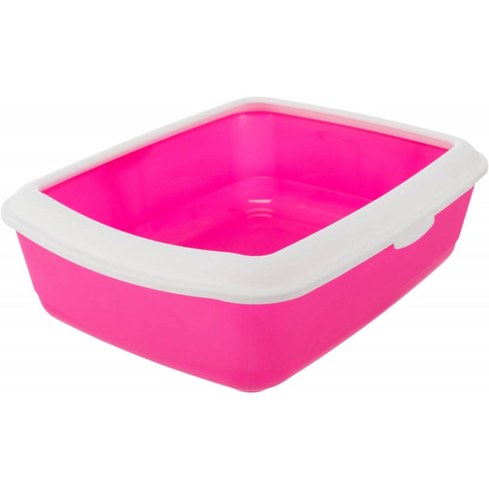 animallparadise - Bac à litière rose avec rebord 37 x 47 x 15 cm pour chats - Imagen 2