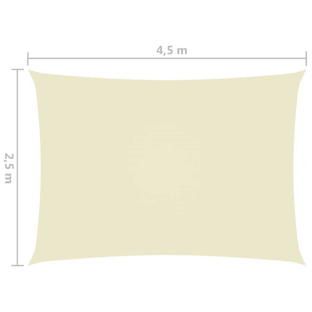 Helloshop26 - Voile toile d'ombrage parasol tissu oxford rectangulaire 2,5 x 4,5 m crème - Imagen 6