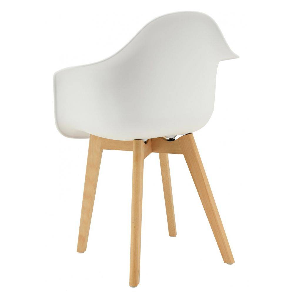 Aubry Gaspard - Fauteuil en polypropylène et bois de hêtre Blanc - Imagen 2
