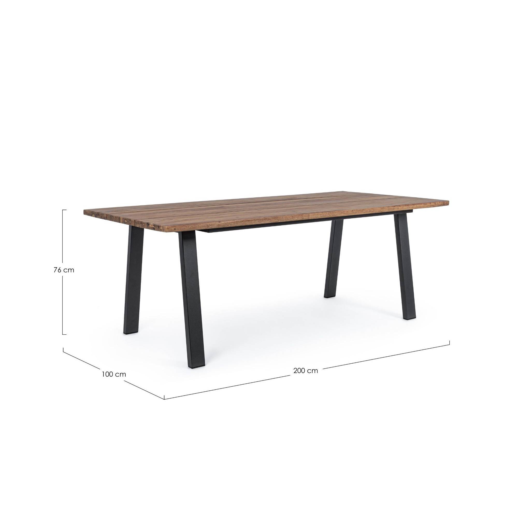Autre - Table de jardin rectangulaire en bois et métal L200 8 personnes - OLERON - Imagen 7