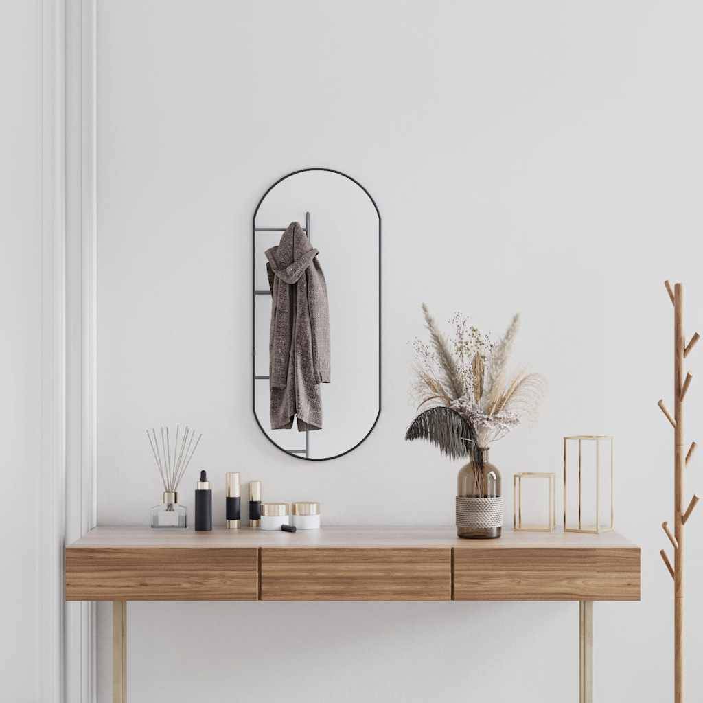 Maison Chic - Miroir mural - Miroir décoratif Noir 80x35 cm Ovale - Image 2