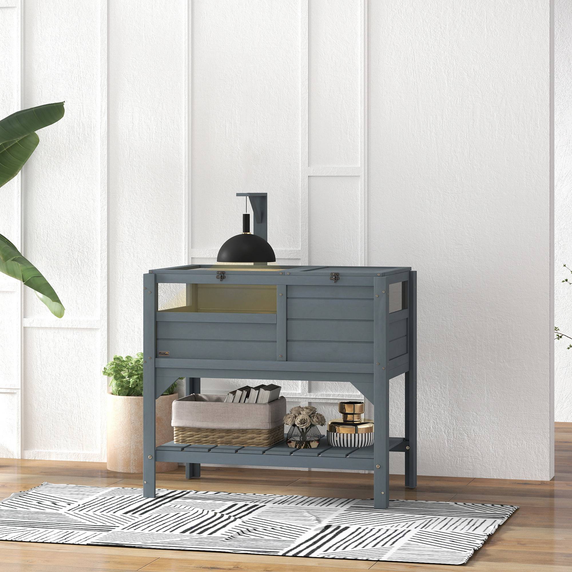 Enclos pour tortues sur pieds bois de sapin naturel 84 x 51 x 103 cm - PANGIVO - Image 3