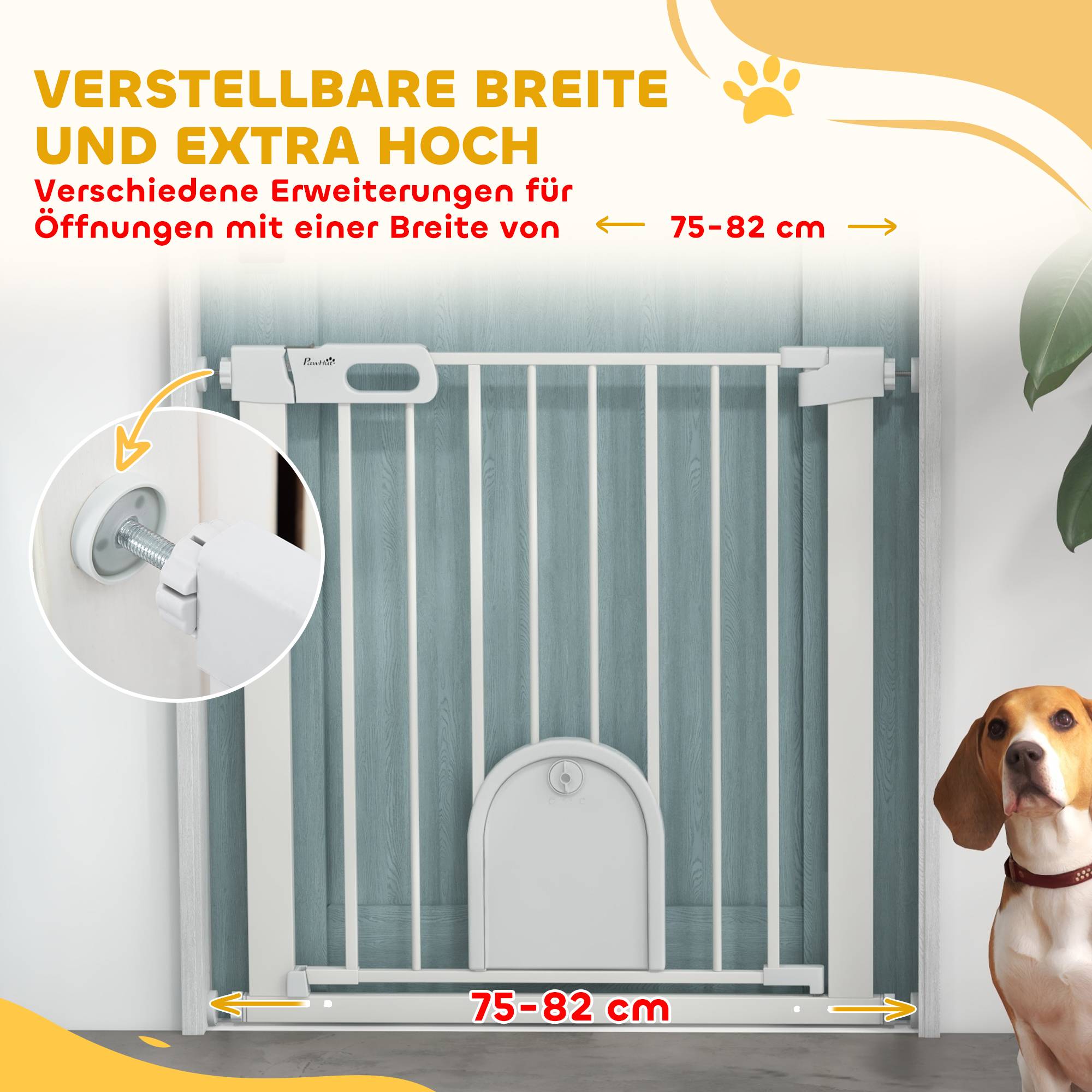 Barrière de sécurité escalier et porte pour chien, protection pour animal, acier - Image 9