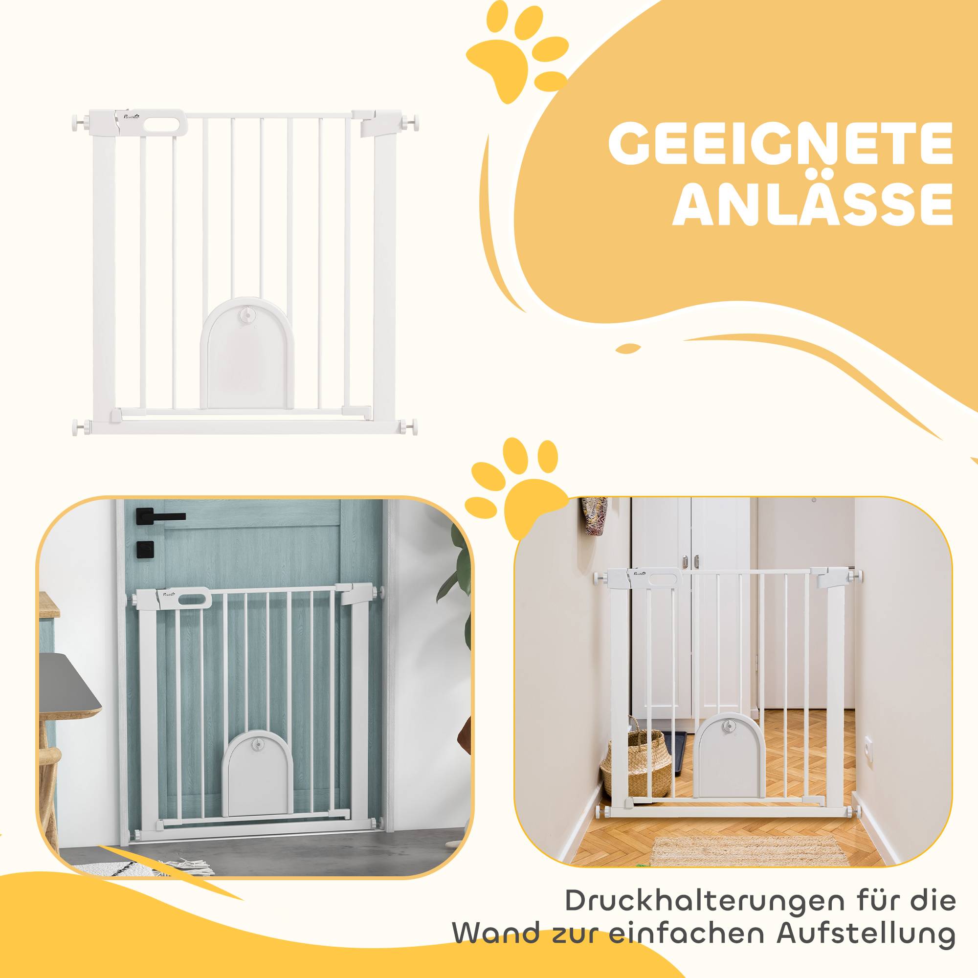 Barrière de sécurité escalier et porte pour chien, protection pour animal, acier - Image 10