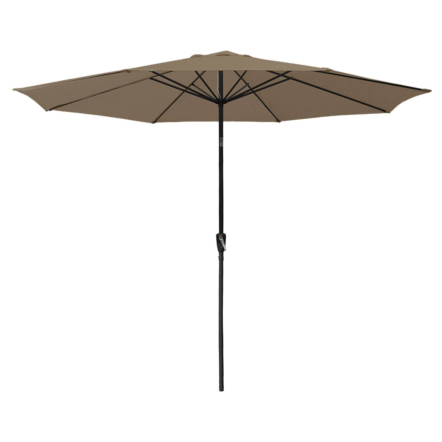 Parasol droit HAPUNA rond 3,30m de diamètre taupe - HAPPY GARDEN - Imagen 1