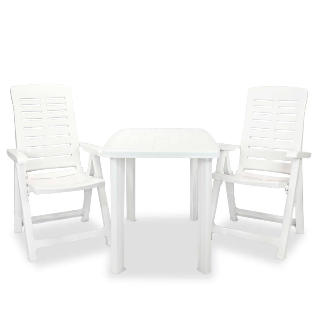 Vidaxl - Ensemble de bistro 3 pcs Plastique Blanc vidaXL 275073 - Imagen 1