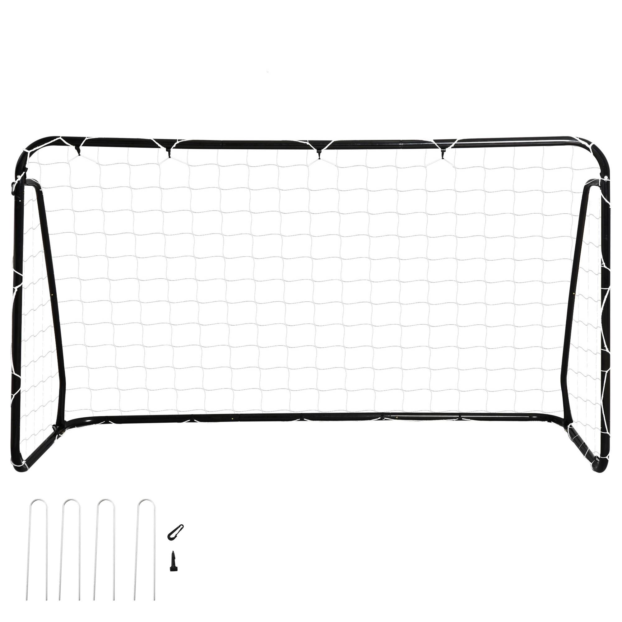 Homcom - But de football - cage de foot - but d'entrainement dim. 203L x 81l x 120H cm - châssis métal époxy filet polyester - piquets inclus - noir - HOMCOM - Imagen 9