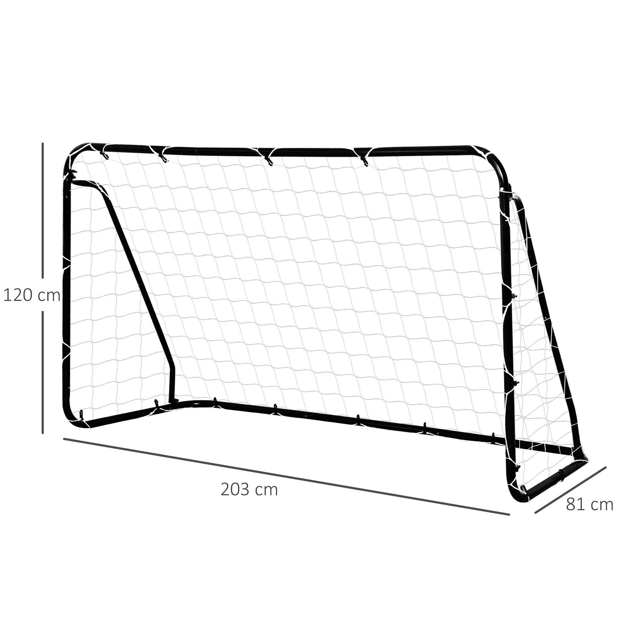 Homcom - But de football - cage de foot - but d'entrainement dim. 203L x 81l x 120H cm - châssis métal époxy filet polyester - piquets inclus - noir - HOMCOM - Imagen 3