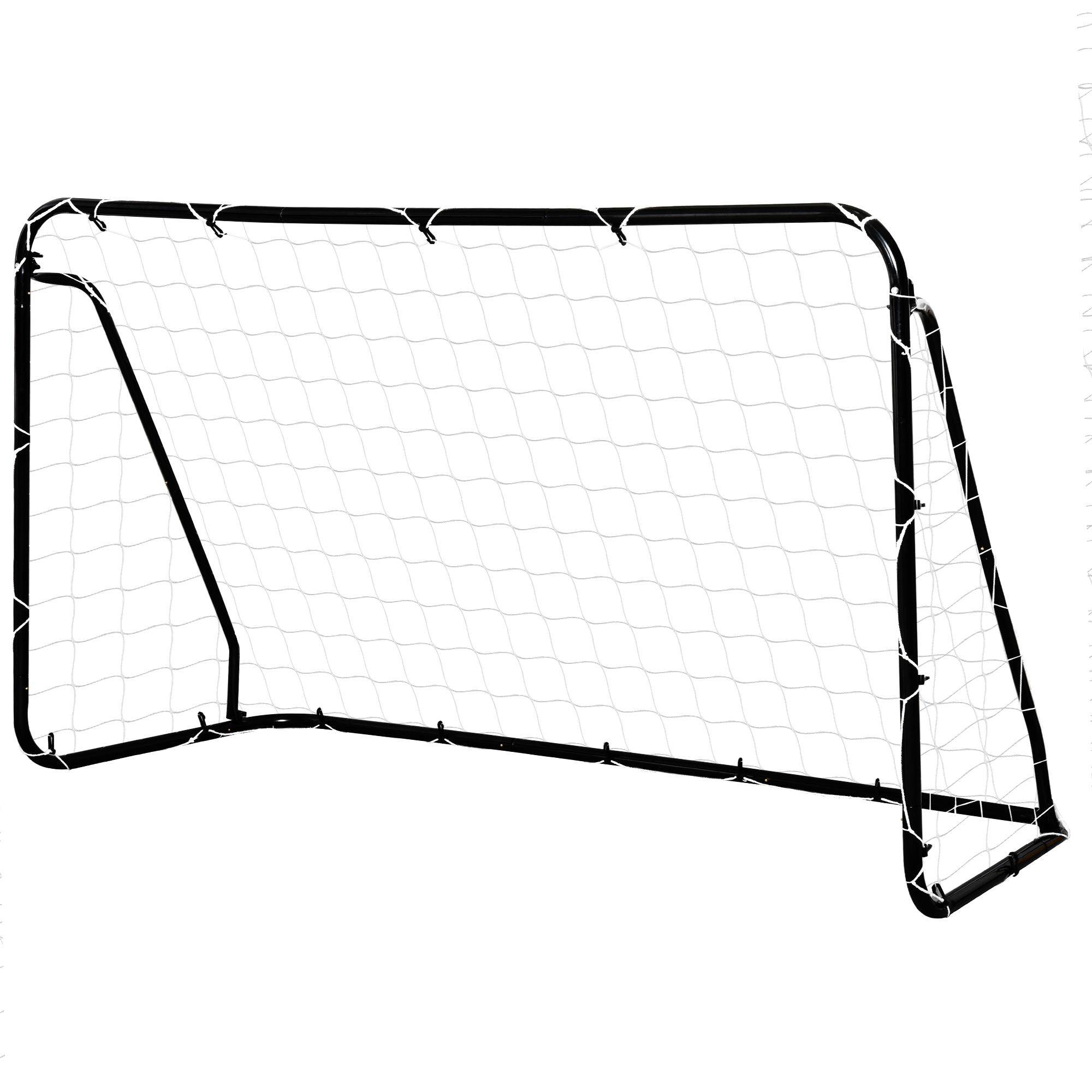 Homcom - But de football - cage de foot - but d'entrainement dim. 203L x 81l x 120H cm - châssis métal époxy filet polyester - piquets inclus - noir - HOMCOM - Imagen 1